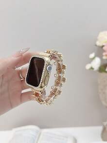 1条女士女孩油画不规则彩色几何方块弹力表带，兼容苹果手表表带系列11/10/9/8/7/6/5/4/3/2/1，尺寸38mm/40mm/41mm/42mm/44mm/45mm/46mm/49mm，适用于Ultra 1/2/3/SE，可替换原装表带，是送给女友、朋友和家人的新年、圣诞节、情人节、生日和母亲节的最佳礼物（仅含表带）。 - 咖金 - 查看 10