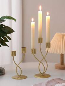 1pc Nordic Style Luxury Candle Holder Home Decor, Vintage Candlelight Dinner Prop, Minimalist Dining Table Decoration, Suitable For Valentine's Day, Wedding, Birthday - Nhiều màu - Xem 4