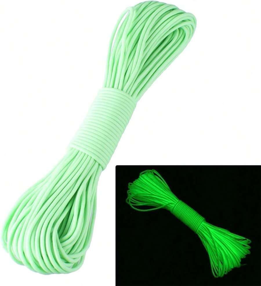 ZJchao(TM) 9 hebras 550 paracord luminoso que brilla en la oscuridad, cuerda de paracaídas - azul - Ver 1