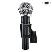 Rainaut Set Of 4Pack ABS Black Universal Microphone Clip Holder With 4 Screw Adapter Suitable, 180° Angle Adjusable For Handheld Microphones For  For Use With Most Wired And Wireless Microphones With A Handle Diameter Of 1.2-1.8 Inches,Black - màu đen - Xem 9
