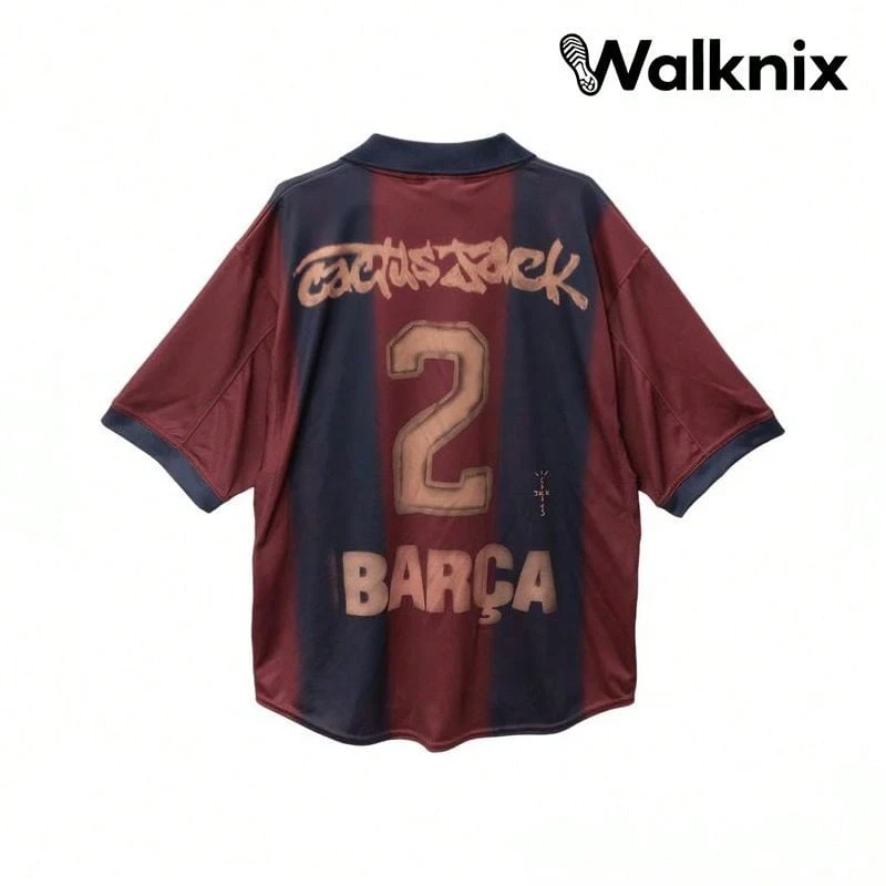 Nike FC Barcelona X Cactus Jack Retro 2000/01 Home Skeleton Jersey 'Red/Blue' Tops Men - Multicolor - View 1