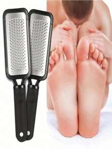 1pc Stainless Steel Foot Scrubber, For Removing Calluses And Hard Skin, Shaping Beautiful Feet, Foot Care, Foot Scrubber, Foot Scrub Paste, Valentine's Day Gift, New Year Gift, Travel Essential - Black - View 2