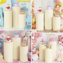 1 Set Elastic Tablecloth With Cylindrical Bottom, Made Of Spandex Material, Suitable For Wedding Party Decoration, Dessert Display, Birthday, Christmas And Various Occasions, High Quality (Frame Not Included, Multiple Colors Available) - Multicolor - View 6