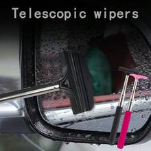 1pc Extendable Car Rearview Mirror Windshield Wiper, 98cm Long Handle Squeegee, Glass Fog & Water Stain Cleaning Tool, Car Washing Essential - Multicolor - View 2
