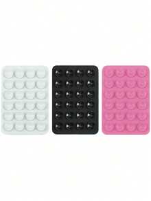 Double-Sided Silicone Phone Grip Handle, Suction Cup Phone Case Stand, Hands-Free Sticky Phone Holder, Suitable For Selfie And Video, Phone Finger Grip Stand, Wall Mounted, Car Mount, Applicable For Home, Office, Bathroom, Kitchen, Easy To Clean, No Trace, Soft Touch, Reusable Phone Accessory