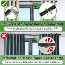 QY- Barra de Cortina de 18 a 88 PulgadasBarra de Cortina Negra Mate Cortineros a Justabl Negro Juego Combinado de Soporte para Cortinas con Varilla Con soporte Fácil de Instalarlsala/estar/Baño/Cocina -6194 - como en la foto - Ver 4