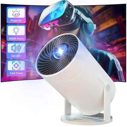 1080P 高清投影仪，便捷的 4K 户外投影仪。配备梯形校正和手动对焦功能，是露营投影仪和家庭影院的理想选择。