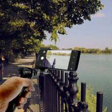 1 suport negru pentru telefon mobil, suport trepied portabil rotativ la 360°/stick selfie, mâner cu clemă dintr-o singură bucată, operare manuală convenabilă și depozitare/transport ușor - Negru - Vizualizare 8