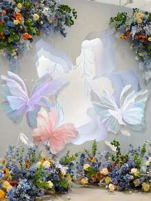 1/3/5只人造丝蝴蝶，适合背景装饰，可用于婚礼装饰，巨型薄纱假蝴蝶展示柜，桌面中心装饰，也适用于情人节装饰、婚礼、派对、新娘送礼会、成人礼、大型薄纱人造蝴蝶展示柜、婚礼派对配饰、户外花园装饰、生日主题派对装饰、家居装饰、花环装饰、大型花卉布置、桌面摆设和母亲节礼物。 - 彩色 - 查看 8