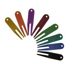 1 pieza Reparador de hoyos liso, hecho de aleación de aluminio ligero, herramienta portátil para reparar marcas de golpe en el campo de golf - Multicolor - Ver 6