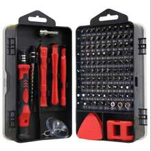 115合1精密螺丝刀套装，配备磁性维修工具，防滑人体工学手柄设计，适用于智能手机、笔记本电脑、手表和其他电子产品。采用铬钒钢材质，具有防震功能，包含六角形、五角形、十字形等20多种不同形状（随机发货）。 - 黑色 - 查看 10