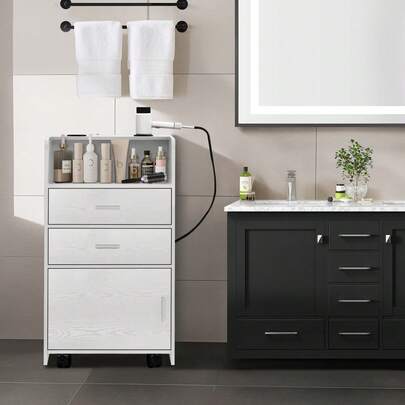 Salon Station For Hair Stylist, Black Beauty Barber Station, Salon Trolley Cart With Wheels, Mobile Organizer For Salon, Spa, Barbershop, Nail & Beauty Tools, Black Black/ White/ Pink