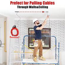 Fish Tape Wire Puller 4mm 30m | Fibreglass Conduit Snake For Electrical Wiring | Dual-Range Cable Pulling Tool | Attic, LAN & Pipe Applications - Red - View 2