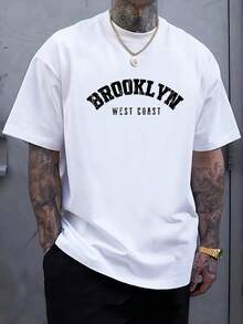 Plus Size Men's Casual Sports Short Sleeve Summer T-Shirt, Boyfriend Gift, PLUS SIZE - 白色 - 查看 8