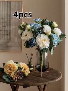 1 pieza, Flor de Rosa Artificial, Flor Simulada de Peonia Francesa, Ornamento de Flor Falsa para Sala de Estar del Hogar, Decoración de Centro de Mesa Comedor con Ramo de Flores Secas, Decoración Floral Chopin