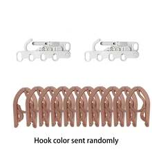 Portable Foldable Plastic Clothes Hanger, Suitable For Travel And Home, Space-Saving, Compact And Portable, 5-Hole Design For Drying Multiple Garments At Once. Lightweight And Foldable Drying Rack With Detachable Clips - Multicolor - View 11