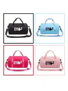 Gym Printed Fitness Travel Bag - With Adjustable Crossbody Strap, Top Handle, And Multiple Zippered Compartments, Water-Resistant Fabric And Breathable Inner Pockets, Compact And Portable For Gym, Dance, Outdoor Sports, Weekend Trips And Commuting - Ideal Gift For Fitness Enthusiasts, Valentine's Day, New Year, And Small Gift Exchange - Multicolor - View 7