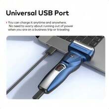 itel ISS-13 3-In-1 Electric Shaver, High-Quality Nose Hair Trimmer, Hair Clipper, Fast Shaving Without Dead Angles, Powerful, Durable And Long-Lasting - Blue - View 7