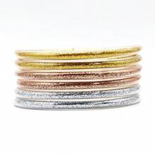 6pcs Mixed Metal Color Jelly Bangle Beacelet - 3 Colors, 6 Pieces - View 13