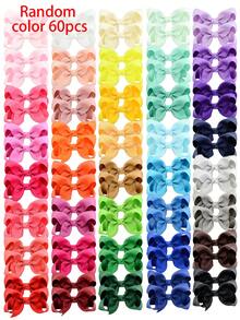 bilicaca 2/10/20/30/40/60pcs Random Color Cute Hair Clips, Satin Ribbon Bow Hair Clips, Hair Accessories Suitable For Girls, Toddlers, Children Daily Wear