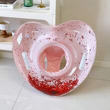儿童心形充气游泳圈，PVC材质，防倾倒设计，带把手，适合夏季泳池派对和沙滩游戏 - 彩色 - 查看 14