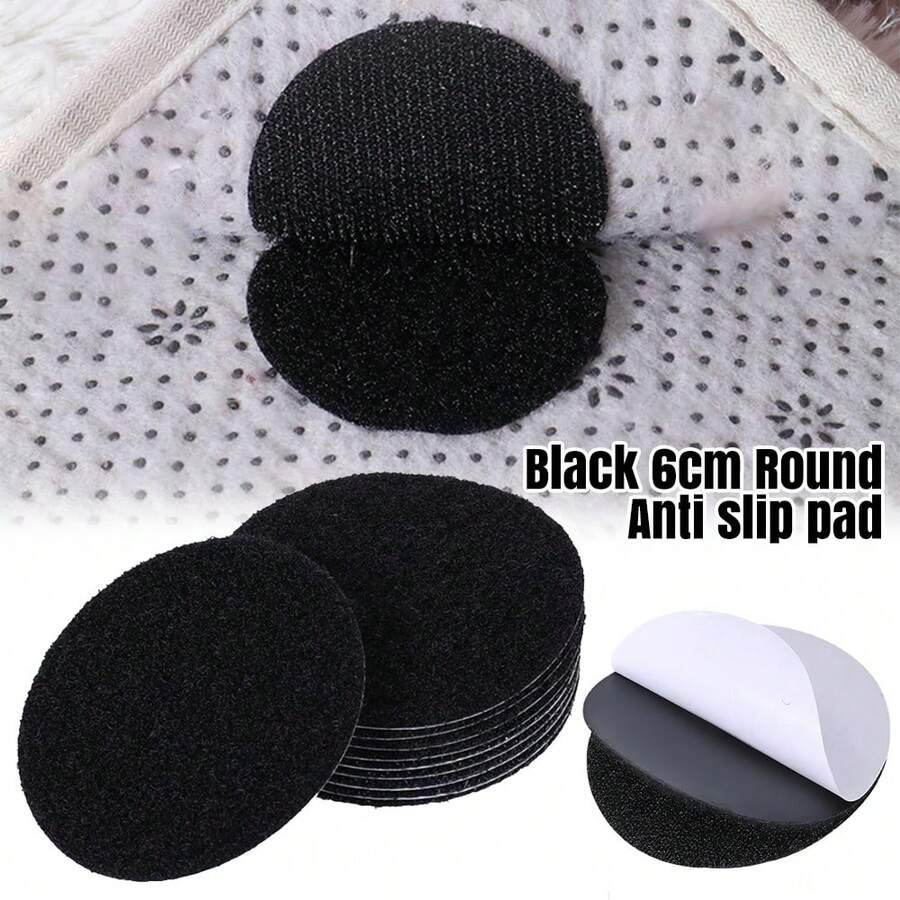 10PCS Anti Slip Rug Mat Non Curling Anti Slip Grippers Strong Adhesive Sticker UK - Black - View 1