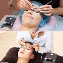 5.9x 3.94x 0.31 Inch Eyelash Pallet Eyelash Extension Pallet Bigger Size Glass Pallet Lashes False Lash Tray Strip Adhesive Holder Eyelash Extensions Circle - 5,9 x 3,94 x 0,31 pulgadas + Transparente - Ver 6