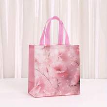 20个优雅花卉植物图案手提袋 - 无纺布涤纶派对礼品袋，尺寸为9x8.46x4.33英寸，适用于婚礼、生日等场合 - 彩色 - 查看 8