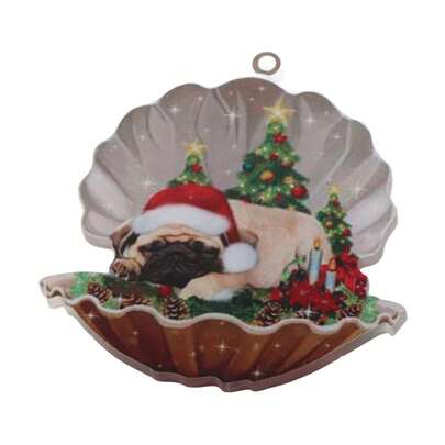Dog Shell Christmas Pendant - Acrylic Hanging Ornament For Cars And Christmas Trees | Adorable Dog-Themed Home Decor
