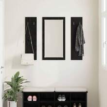 Wall-Mounted Coat Rack Wall-Mounted Black Oak 96 X 1.5 X 90 Cm - 黑色 - 查看 5
