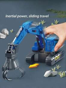 1pc Multi Functional Construction Vehicle Set Crawler Excavator Inertia Powered Drilling Machine Hands On Skills Development Interactive Group Play Christmas Stocking Fillers Holiday Gift For Kids Family Activities Must Haves - Multicolor - View 11