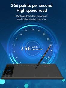 CLUBLU 1个OTG数位板，带绘图板、被动式触控笔和8个替换笔尖，圣诞节/生日礼物，适合男孩女孩 - 黑色 - 查看 6