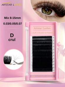 ARTSTAR J/B/C/D Crul 12 Rows Easy Fan Lashes Premade Volume Fans Eyelash Extension Fast Blooming Fans Mink Lashes Natural Silk Lash Extension 8-15 Mix - Fluffy Lashes - View 1
