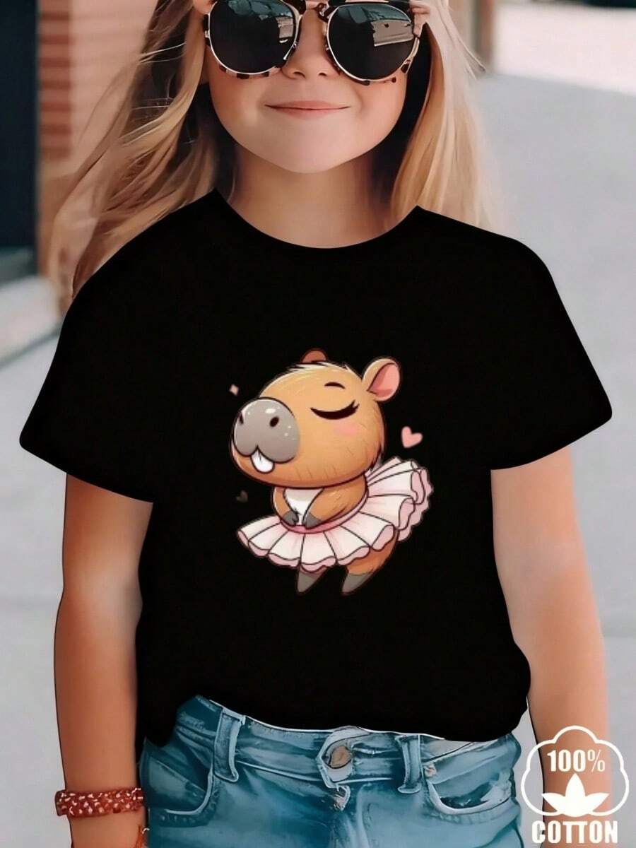 Young Girls T-Shirts - 黑色 - 查看 1