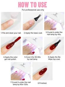 YOKEFELLOW TPO-Free & HEMA-Free 10ml Gel Nail Polish, Pink Nails All Seasons Semi Permanent Manicure Nail Gel Polish Soak Off UV LED Nail Art Salon DIY For Women Girls -AB070