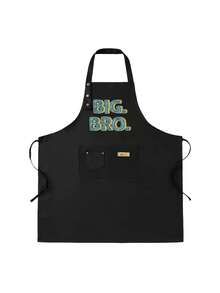 Big. Bro Waterproof Oilproof Kitchen Chef Aprons With Pockets For Men Women, Adjustable Cooking Apron - 黑色 - 查看 3