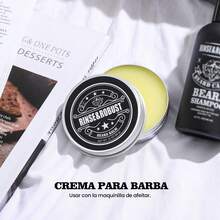 Set de cuidado de barba Rinse & Robust - Colección premium 4 en 1 (champú para barba, acondicionador, aceite esencial, bálsamo para barba) para hombres | Fragancia natural de sándalo | Regalo ideal para el Día del Padre, San Valentín, Día del Hombre o Epifanía | Perfecto para barbas gruesas y pieles sensibles - Blanco y Negro - Ver 4