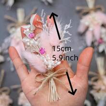 Flores secas, hermosas flores artificiales de larga duración con hierba de la pampa para cumpleaños, aniversario y San Valentín. - Multicolor - Ver 7