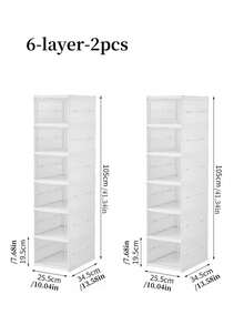 White Single-Row Plastic Shoe Boxes, Single-Row Shoe Cabinets, Detachable And Foldable, Versatile Uses, And Can Be Freely Combined. It Is Suitable For Living Rooms, Studies, Bedrooms And Dormitories. As A Festival Gift, It Can Be Used For Storage, Christmas Room Decoration And Also As A Christmas Present. - Multicolor - View 14