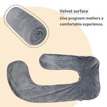 Pregnant Women's Pillow J-Shaped Whole Body Pillow With Velvet Cover, Suitable For Pregnant Women, - 灰色枕頭套 - 查看 7