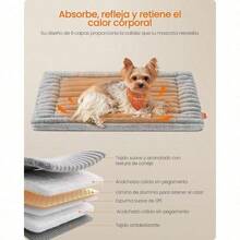 YFeandrea Manta para Perros Alfombra para Mascotas para Perros y Gatos 75 x 50 cm M Lavable a Maquina Gris Paloma MPPB042GD01 - M (75L x 50W cm) - Ver 3