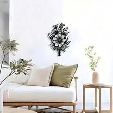HELLOYOUNG Este moderno y minimalista colgante metálico con diseño floral combina a la perfección la belleza natural y la calidad duradera. Su diseño sencillo pero elegante es adecuado para salas de estar, dormitorios, balcones, cafeterías y diversos espacios, mejorando sin esfuerzo el ambiente. Apto tanto para uso interior como exterior, es la pieza decorativa ideal para crear un estilo de vida moderno y refinado. - Multicolor - Ver 4