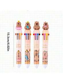 2 pezzi Penne a sfera a forma di capibara carino casuale, 10 colori, ricompensa per studenti, regalo, adatto per ufficio e scuola