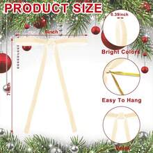 YQQ TAGNEFLOR 30 Lazos de Terciopelo Premium para Árbol de Navidad Decoración Clásica para Árbol de Navidad Moños Grandes 5x7 Pulgadas para Decoración de Árbol Coronas Regalos y Fiestas Beige5735 - Beis - Ver 2