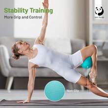 Pelota de pilates de panda delgada, bola de ejercicio pequeña de 9 pulgadas, bola de terapia, bola de núcleo, mini bola de yoga para pilates, equilibrio, estabilidad, entrenamiento, entrenamiento - Oro rosa + morado claro - Ver 7