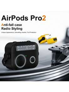 Fashionable New Business-Suitable 4 Earphone Protective Case, Apple Pro 2 Creative Retro Radio Design With Lock Cap, Silicone Anti-Drop Earphone Cover Compatible With Airpods 2/3
