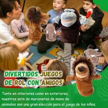 ¡Recomendado3 PCS Títeres de Mano para Niños, Marionetas de Mano de Animales de Peluches de Alta Calidad para Alivio la Ansiedad, Cuentacuentos, Preescolar, Muñecos para Juegos de Rol (King Kong, elefante, león)¡Top de Temporada - Tigre, burro, vaca - Ver 8