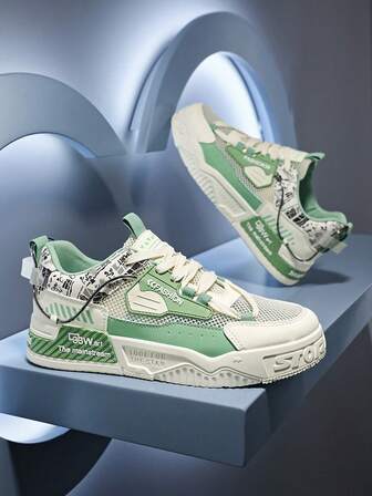 Men's Casual Sports Shoes Sneakers, Retro Color Block Design New Classic Non-Slip Durable Lightweight Low-Top Skate Shoes, Unisex Campus Couple Casual Sports Shoes