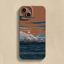 Oil Painting Mountains And Seas Compatible With IPhone 16 Apple 15 Pro Max Phone Case 14 High-End Feel 13 European And American Style 12 Cool 11 - Đôi mắt thiên thần - Xanh lá cây - Tranh sơn dầu phong cảnh - Xem 12