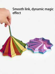 4pcs 3D Printed Polygonal - 3D Foldable Structure, Dual Sensory Soothing And Stress Relief, Desktop Decor, Perfect Gift For Birthday Party And Holidays. Expandable Sensory Relaxation 3D Printed Novelty Spinner - Multicolor - View 7